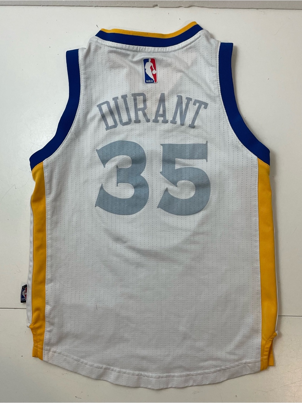 Golden State Warriors Kevin Durant 35 Adidas Jersey Youth S White Swingman